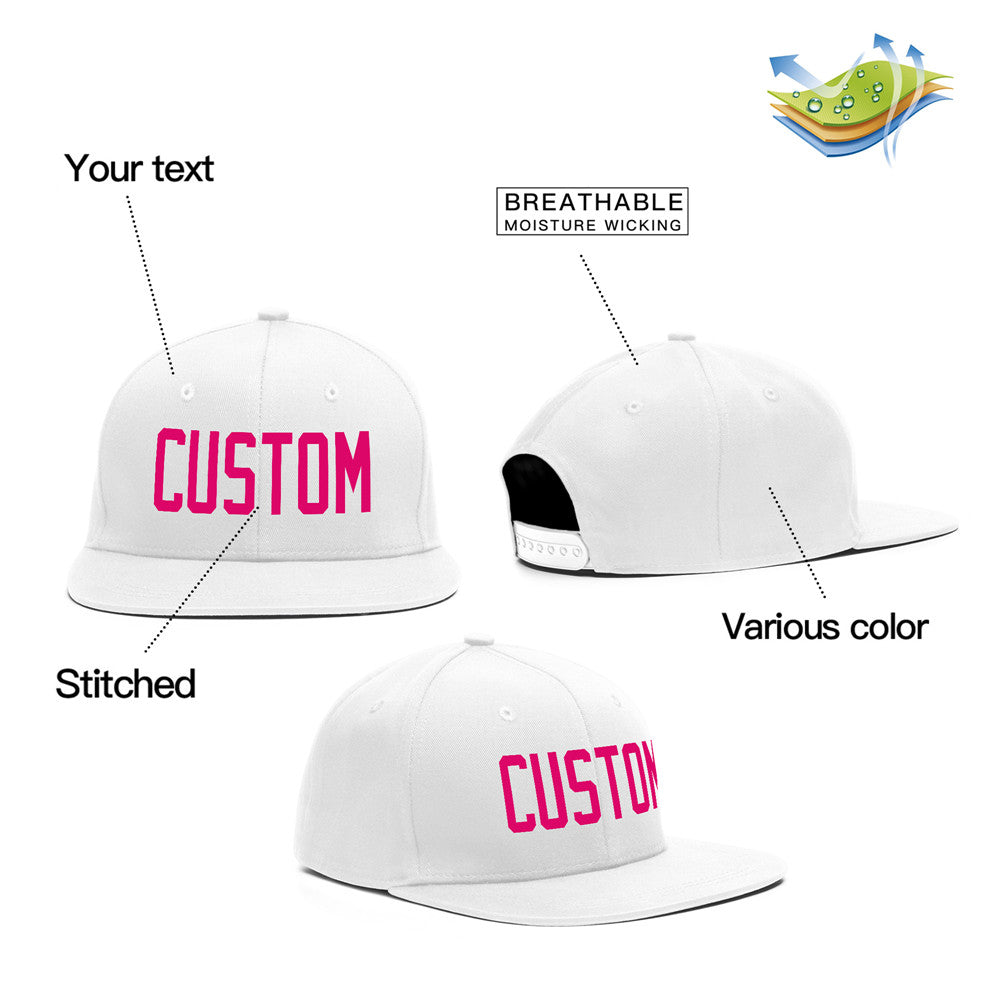 Custom White Pink Casual Sport Baseball Cap