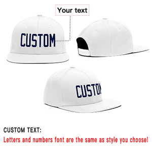 Custom White Navy Casual Sport Baseball Cap