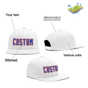 Custom White Royal-Red Casual Sport Baseball Cap