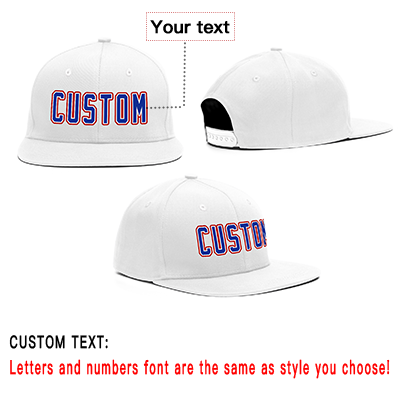 Custom White Royal-Red Casual Sport Baseball Cap