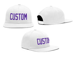 Custom White Purple Casual Sport Baseball Cap