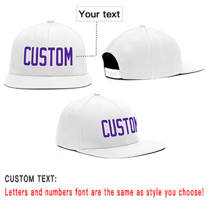 Custom White Purple Casual Sport Baseball Cap