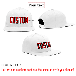 Custom White Red-Black Casual Sport Baseball Cap