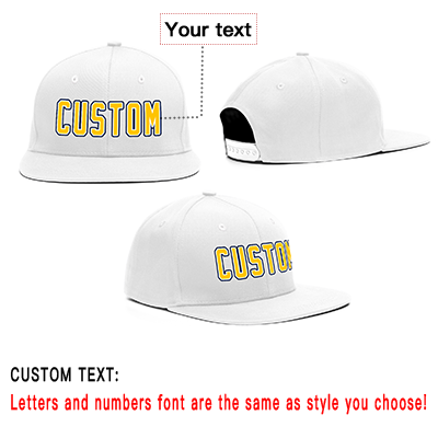 Custom White-Yellow Casual Sport Baseball Cap