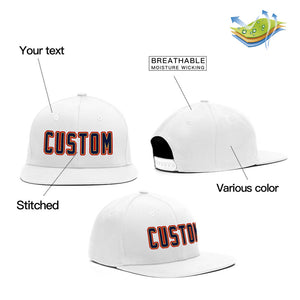 Custom White Navy-Red Casual Sport Baseball Cap