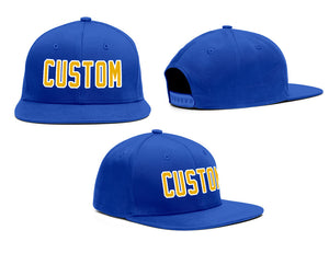 custom Royal  Gold-White Casual Sport Baseball Cap