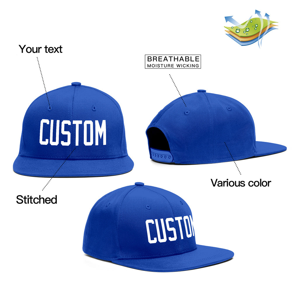 Casquette de baseball sport décontractée Royal White personnalisée