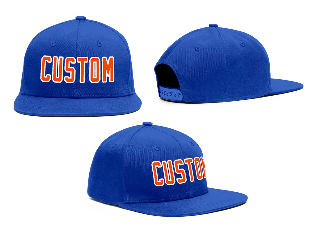 Custom Royal Orange-White Casual Sport Baseball Cap