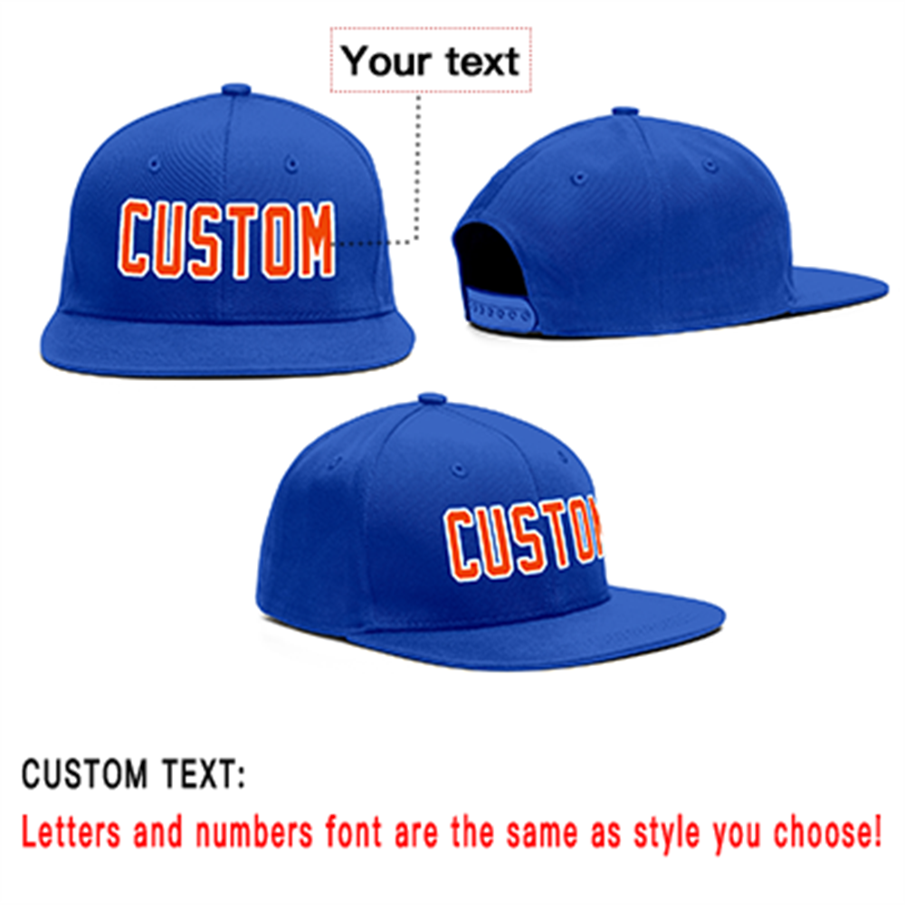 Custom Royal Orange-White Casual Sport Baseball Cap