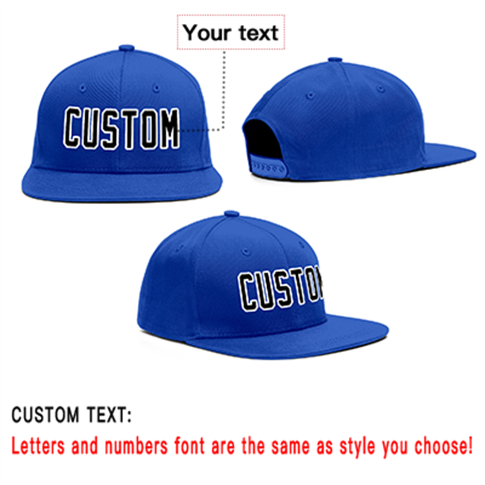 custom Royal Black White Casual Sport Baseball Cap