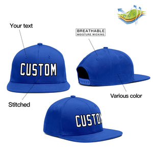 Custom Royal White-Black Casual Sport Baseball Cap