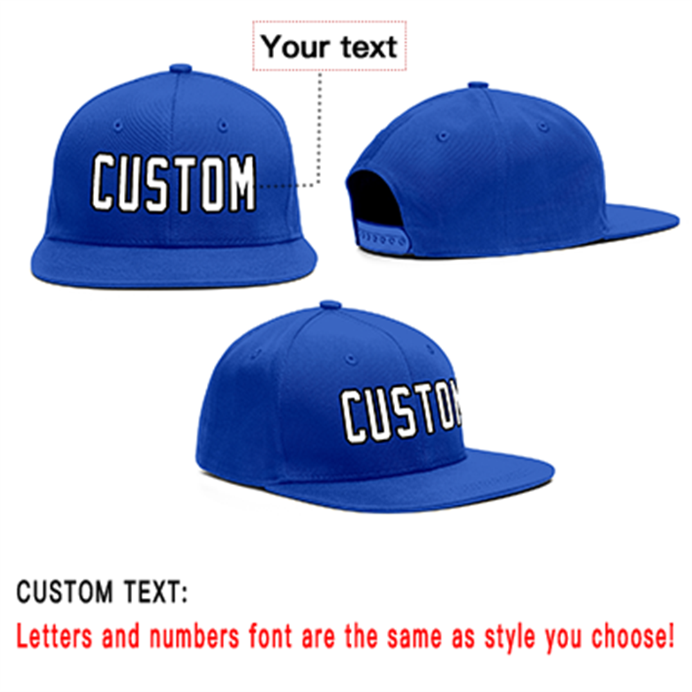 Custom Royal White-Black Casual Sport Baseball Cap