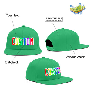 Custom Kelly Green Gradient Outdoor Sport Baseball Cap