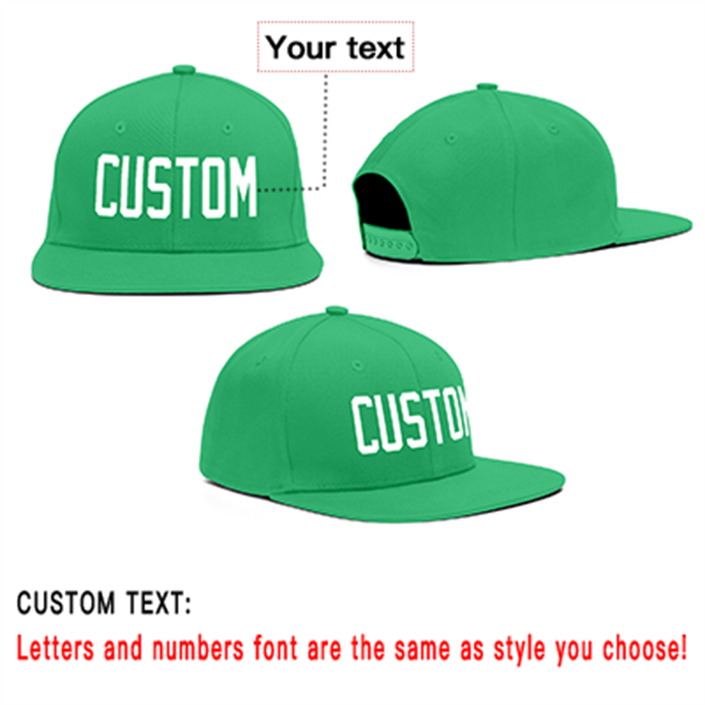 Custom Kelly Green-White Outdoor Sport Baseball Cap