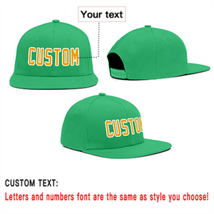 Custom Kelly Green Gold-White Outdoor Sport Baseball Cap