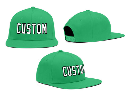 Custom Kelly Green White-Black Outdoor Sport Baseball Cap