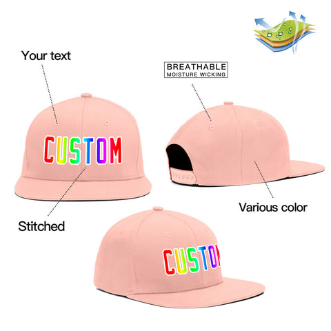 Custom Pink Gradient Casual Sport Baseball Cap