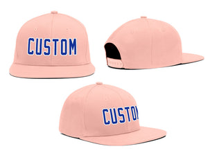 Casquette de baseball sport décontractée rose royal-blanc personnalisée