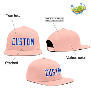 Casquette de baseball sport décontractée rose royal-blanc personnalisée