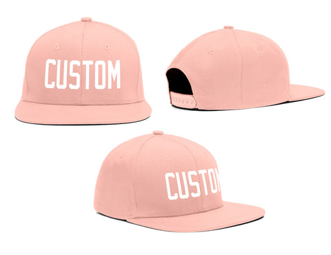 Custom Pink White Casual Sport Baseball Cap