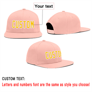 Custom Pink Gold-White Casual Sport Baseball Cap