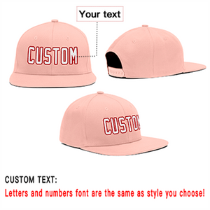 Custom Pink White-Red Casual Sport Baseball Cap