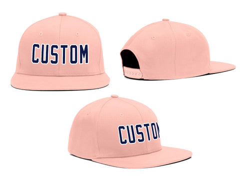 Custom Pink Navy White Casual Sport Baseball Cap