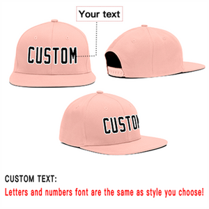 Custom Pink Black-White Casual Sport Baseball Cap