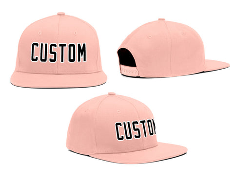 Custom Pink Black-White Casual Sport Baseball Cap