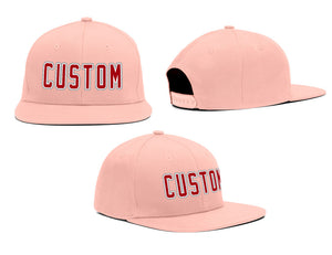 Casquette de baseball sport décontractée rose rouge-blanc personnalisée