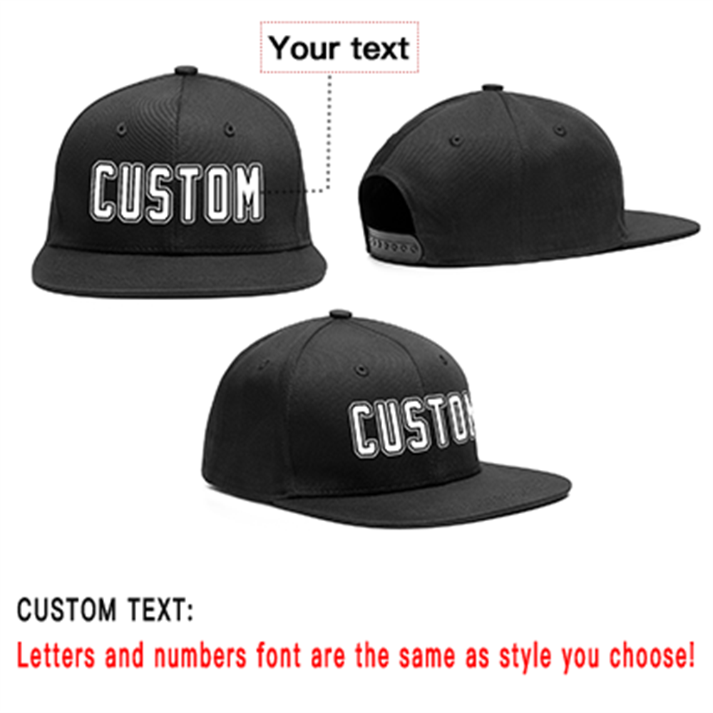 Custom Black White-Gray Outdoor Sport Baseball Cap