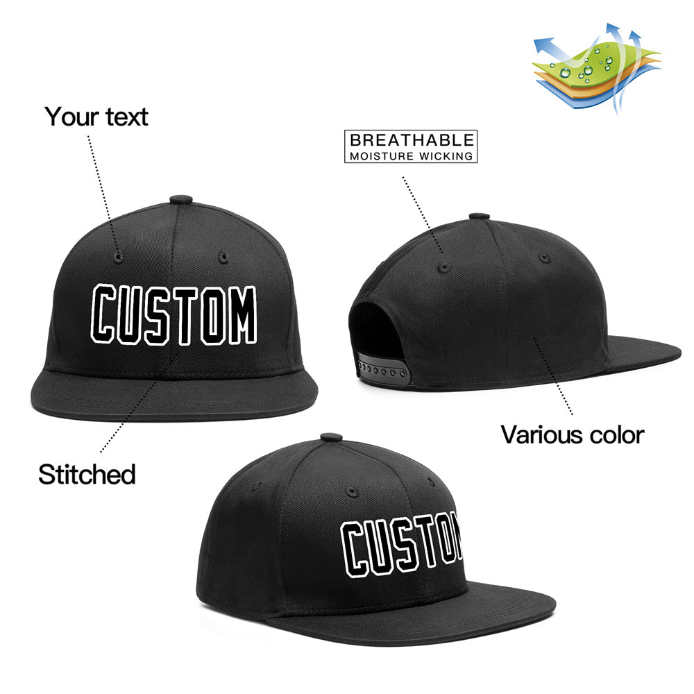 Custom Black White Outdoor Sport Baseball Cap