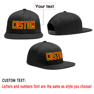 Custom Black Red-Yellow Outdoor Sport Baseball Cap