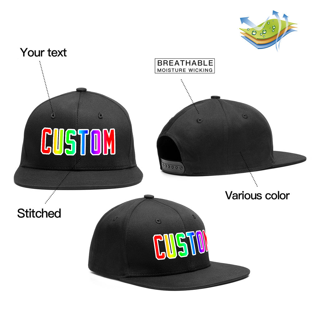 Custom Black Gradient Outdoor Sport Baseball Cap