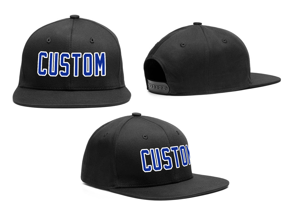 Custom Black Royal-White Outdoor Sport Baseball Cap