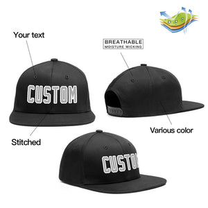 Custom Black Gray-White Outdoor Sport Baseball Cap