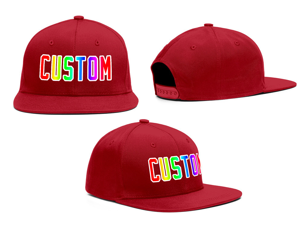 Custom Red Gradient Outdoor Sport Baseball Cap