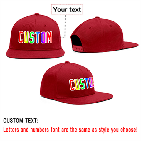 Custom Red Gradient Outdoor Sport Baseball Cap