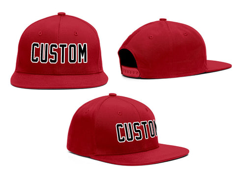 Custom Red Black-White Outdoor Sport Baseball Cap