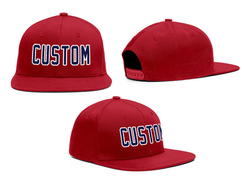 Custom Red Navy-White Outdoor Sport Baseball Cap