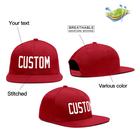 Custom Red White Outdoor Sport Baseball Cap