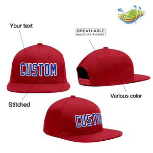 Custom Red Royal-White Outdoor Sport Baseball Cap