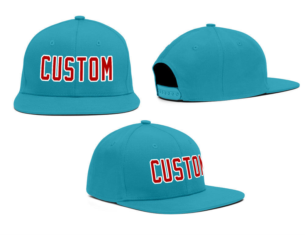 Casquette de baseball sport décontractée rouge-blanc Aqua personnalisée