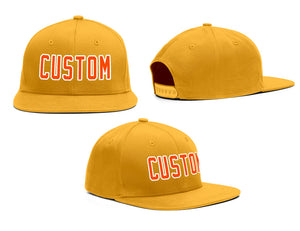 Custom Yellow Orange-White Outdoor Sport Baseball Cap