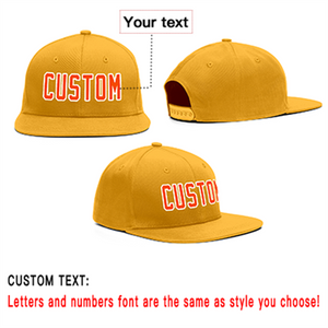 Custom Yellow Orange-White Outdoor Sport Baseball Cap