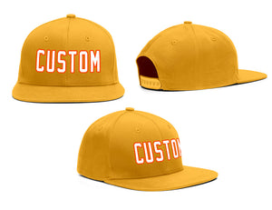 Casquette de baseball de sport de plein air jaune blanc-orange personnalisée