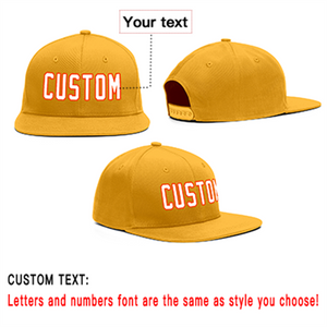 Custom Yellow White-Orange Outdoor Sport Baseball Cap