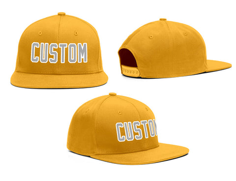 Custom Yellow Gray-White Outdoor Sport Baseball Cap