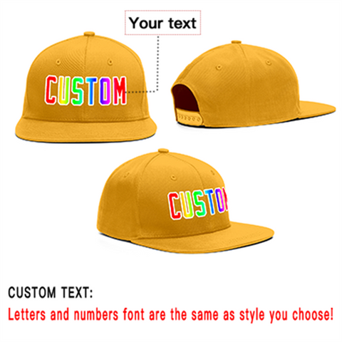 Custom Yellow Gradient Outdoor Sport Baseball Cap