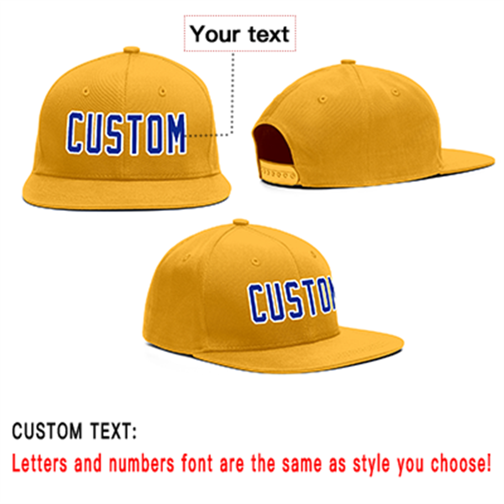 Custom Yellow Royal-White Outdoor Sport Baseball Cap